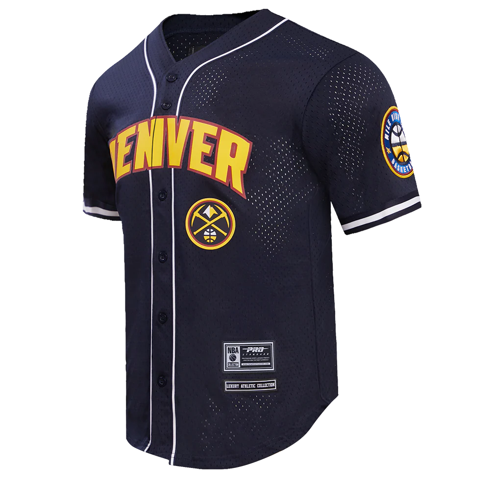 NBA DENVER NUGGETS CLASSIC MEN'S MESH BUTTON DOWN JERSEY