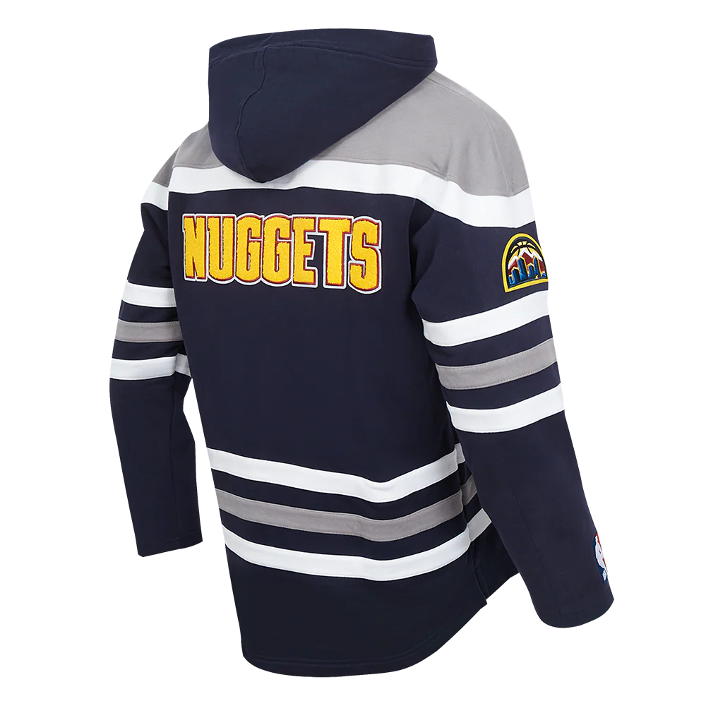 NBA DENVER NUGGETS NIKOLA JOKIC #15 CLASSIC MEN'S FLEECE COLORBLOCK PULLOVER HOODIE