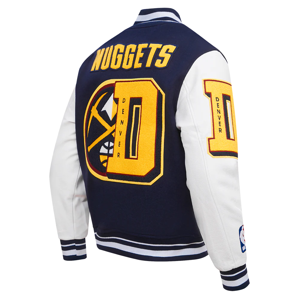 NBA DENVER NUGGETS MASHUP MEN'S RIB WOOL VARSITY JACKET