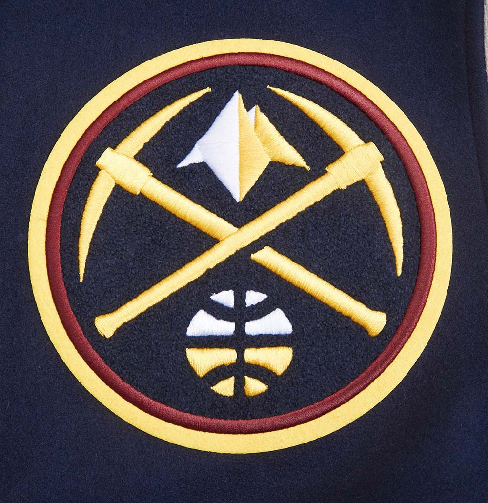 NBA DENVER NUGGETS MASHUP MEN'S RIB WOOL VARSITY JACKET