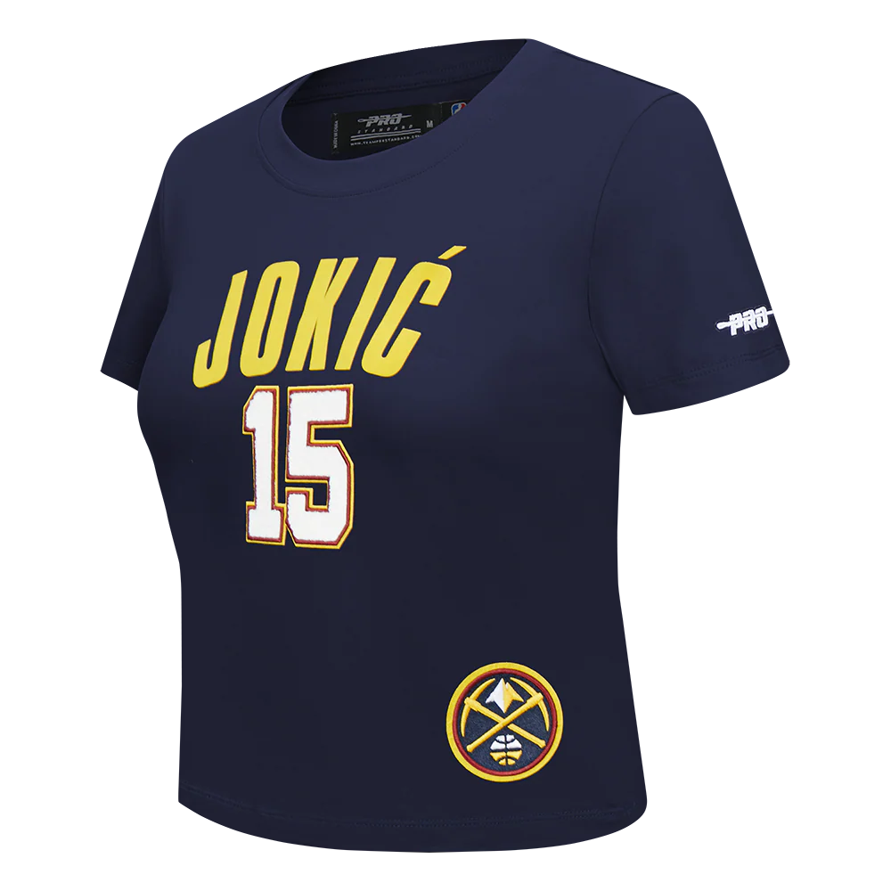 NBA DENVER NUGGETS NIKOLA JOKIC #15 CLASSIC PLAYER NAME AND NUMBER WOMEN'S SJ SLIM FIT TEE