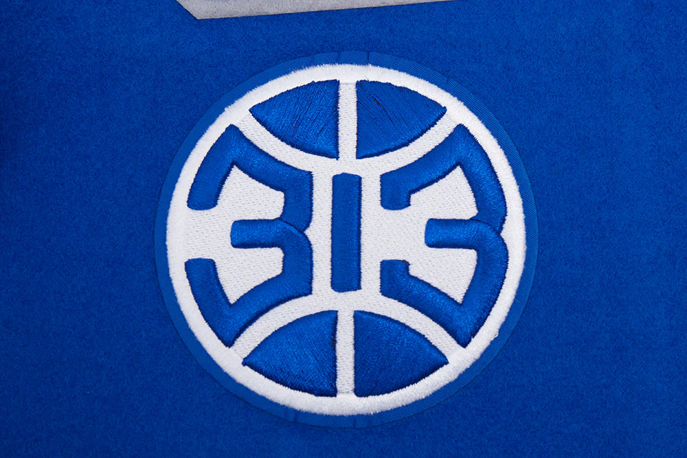 NBA DETROIT PISTONS MASHUP MEN'S RIB WOOL VARSITY JACKET