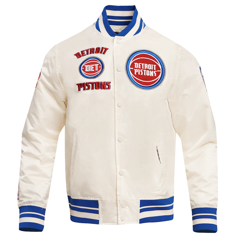NBA DETROIT PISTONS RETRO CLASSIC MEN'S RIB SATIN JACKET