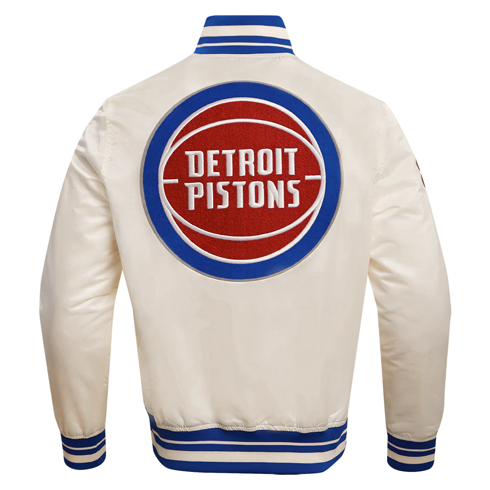 NBA DETROIT PISTONS RETRO CLASSIC MEN'S RIB SATIN JACKET