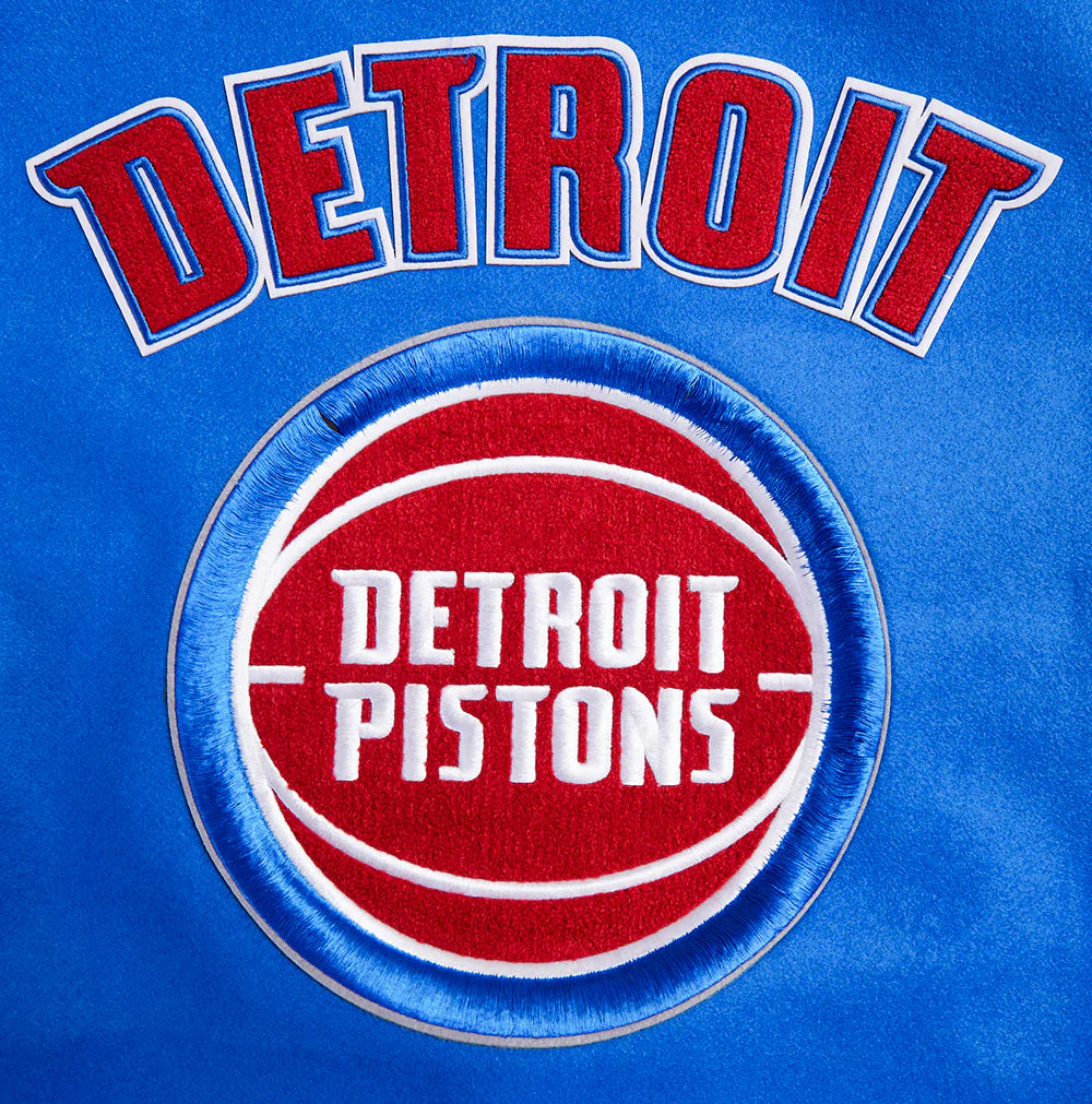 NBA DETROIT PISTONS RETRO CLASSIC MEN'S RIB WOOL VARSITY JACKET