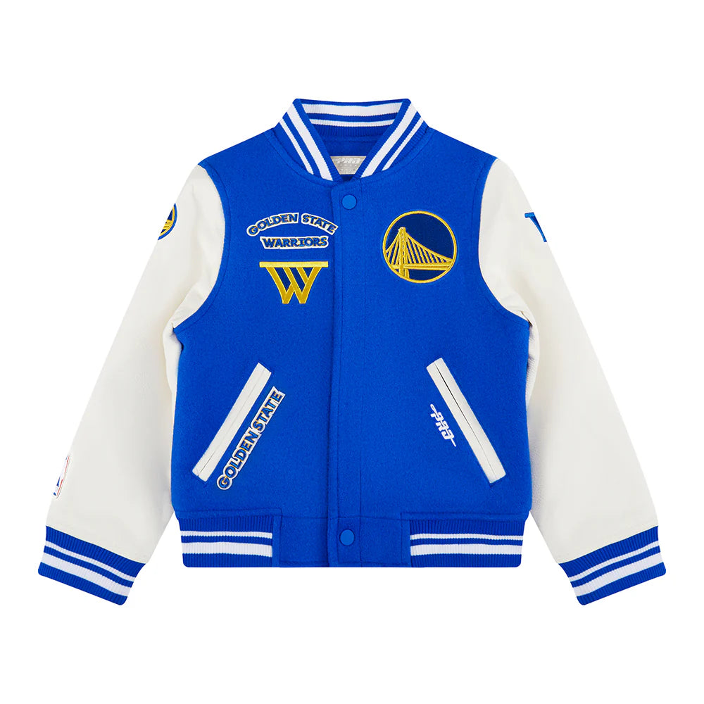 NBA GOLDEN STATE WARRIORS RETRO CLASSIC BIG BOYS RIB WOOL VARSITY JACKET