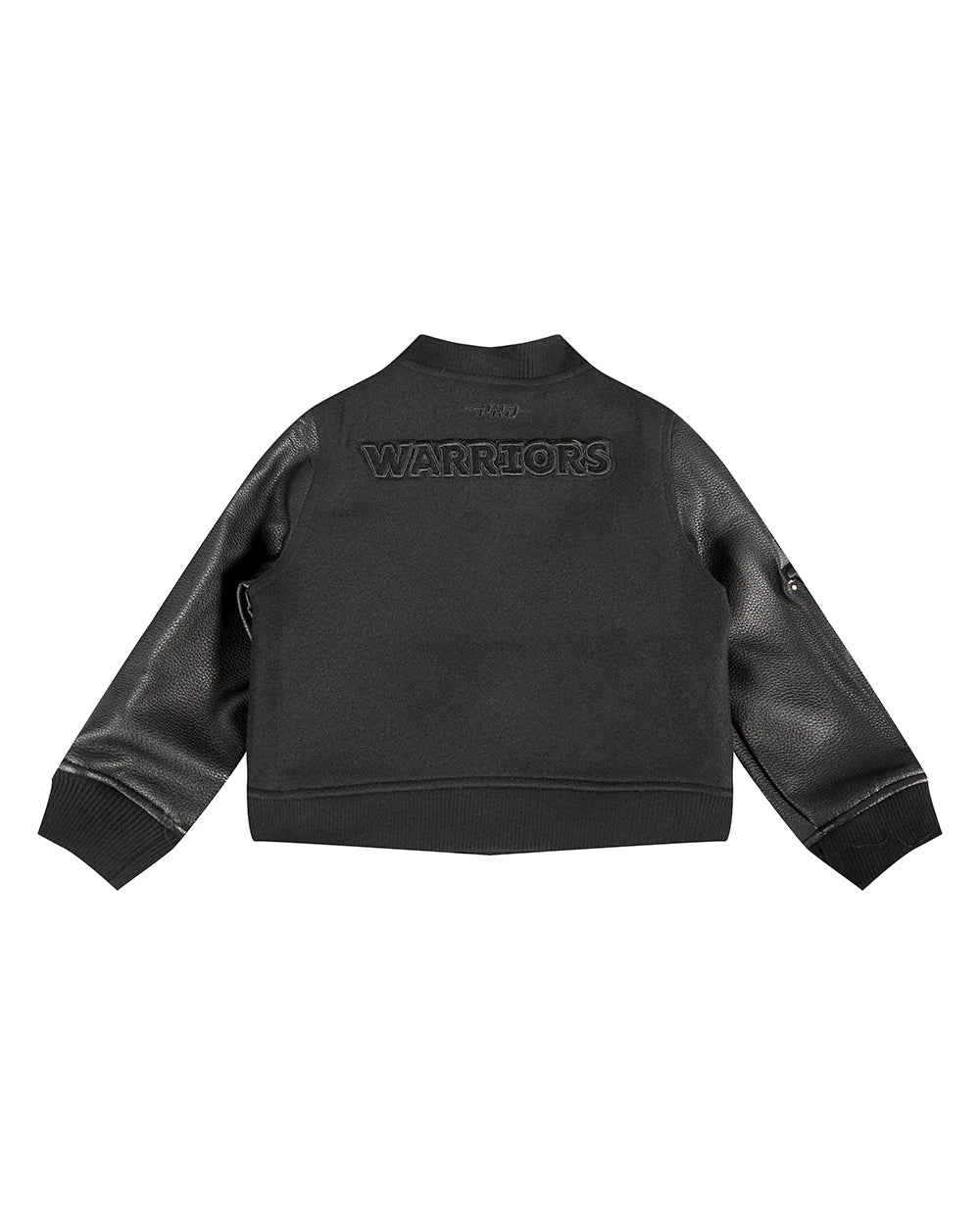 NBA GOLDEN STATE WARRIORS TRIPLE BLACK TODDLER BOYS WOOL VARSITY JACKET