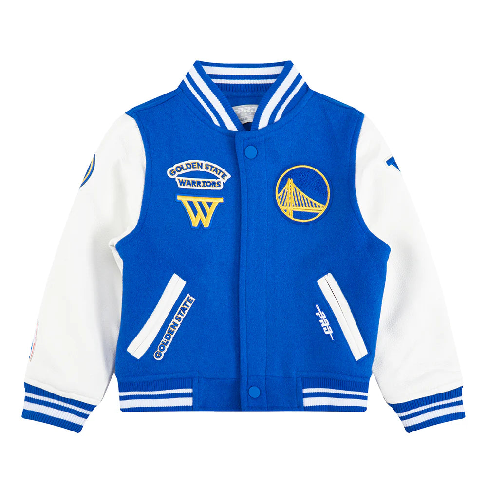 NBA GOLDEN STATE WARRIORS RETRO CLASSIC TODDLER BOYS RIB WOOL VARSITY JACKET