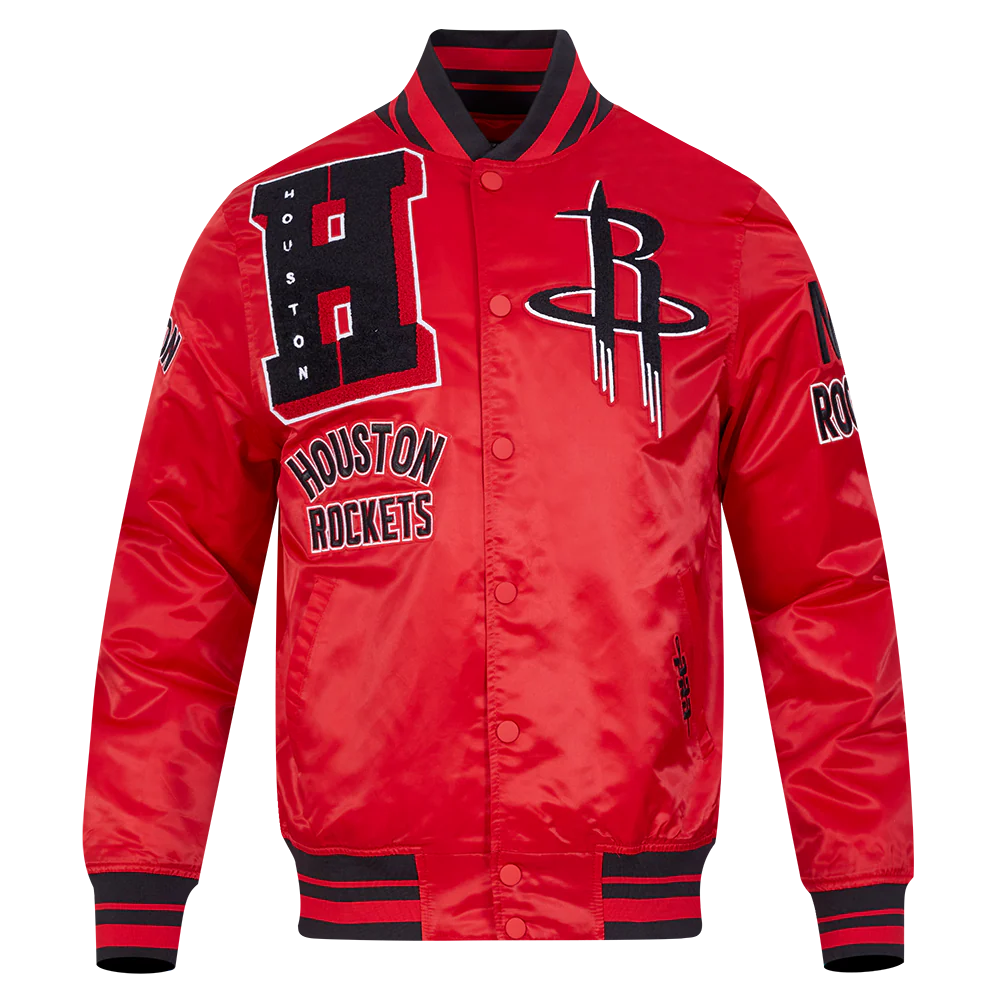 NBA HOUSTON ROCKETS MASHUP MEN'S RIB SATIN JACKET