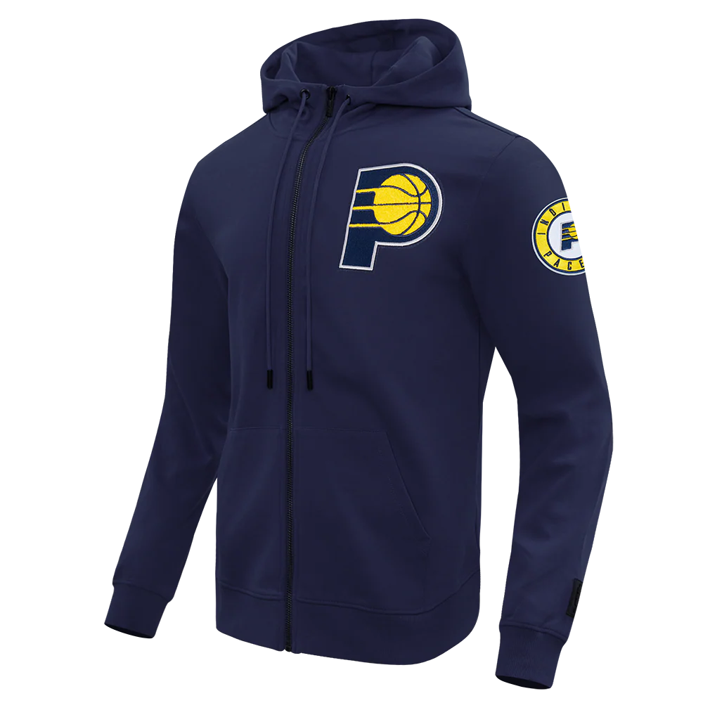NBA INDIANA PACERS CLASSIC CHENILLE MEN'S DK FULL ZIP PULLOVER HOODIE