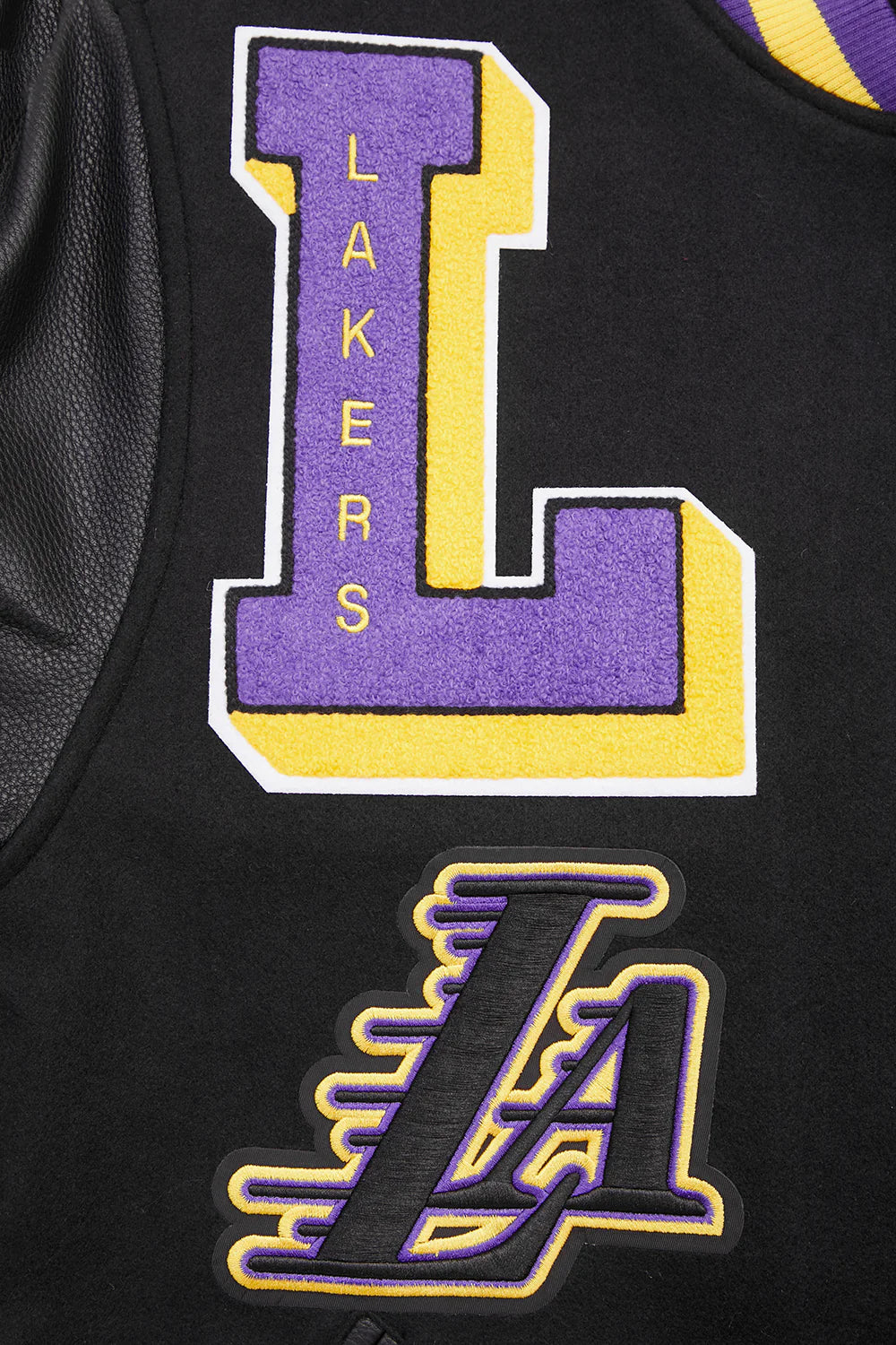 NBA LOS ANGELES LAKERS MASHUP MEN'S RIB WOOL VARSITY JACKET