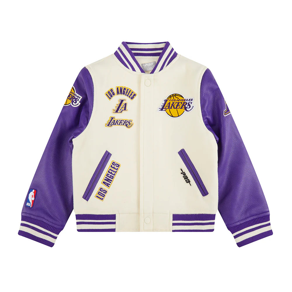 NBA LOS ANGELES LAKERS RETRO CLASSIC LITTLE BOYS RIB WOOL VARSITY JACKET