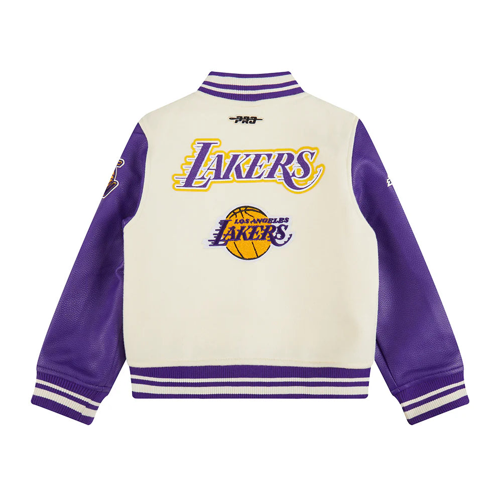 NBA LOS ANGELES LAKERS RETRO CLASSIC LITTLE BOYS RIB WOOL VARSITY JACKET
