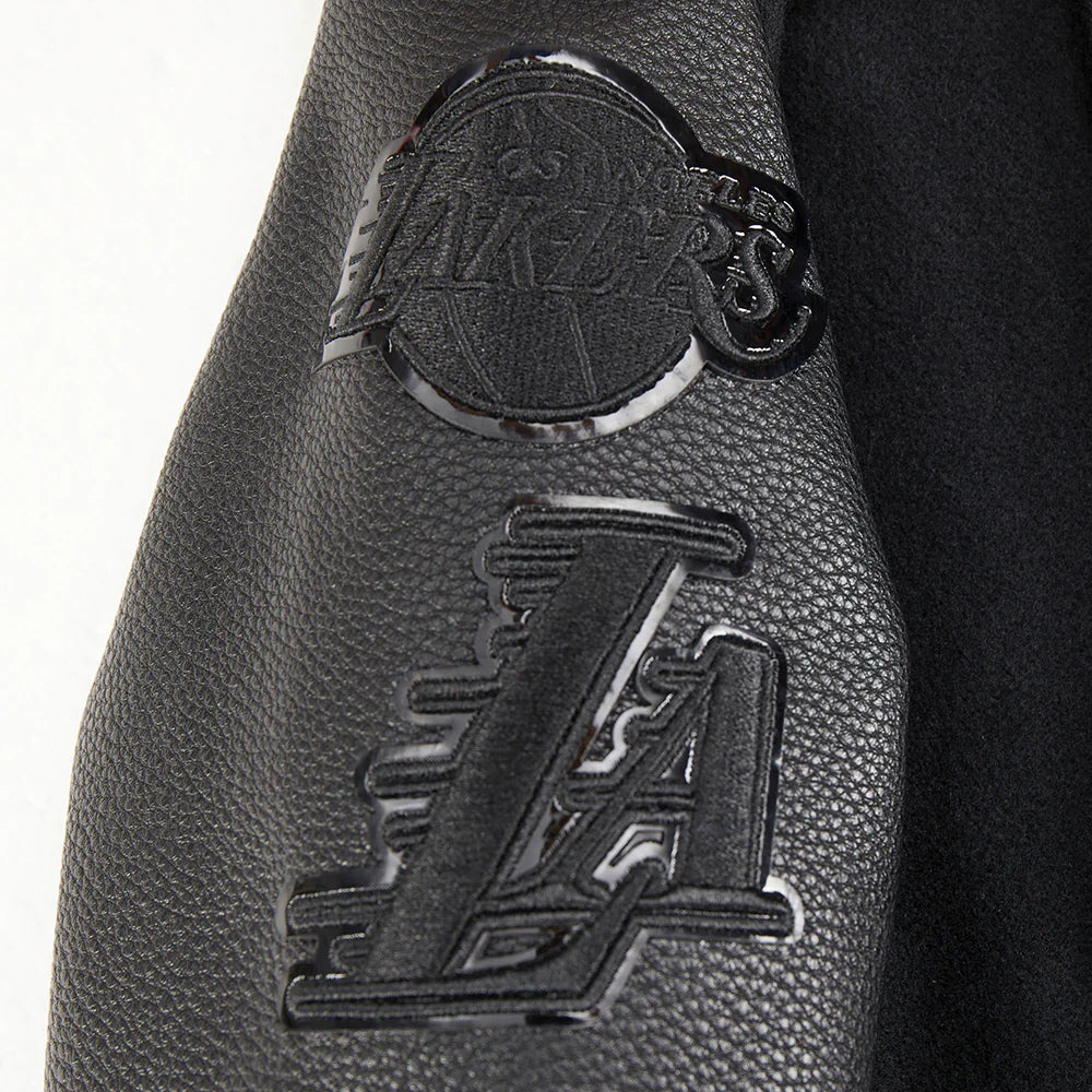 NBA LOS ANGELES LAKERS TRIPLE BLACK TODDLER BOYS WOOL VARSITY JACKET