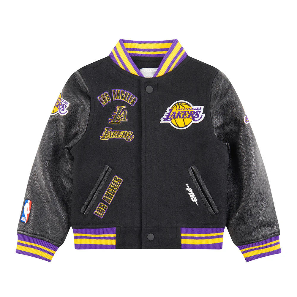 NBA LOS ANGELES LAKERS RETRO CLASSIC TODDLER BOYS RIB WOOL VARSITY JACKET