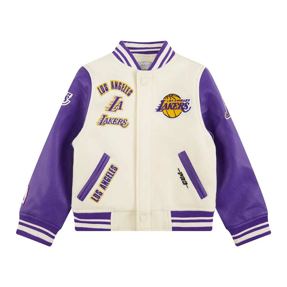 NBA LOS ANGELES LAKERS RETRO CLASSIC TODDLER BOYS RIB WOOL VARSITY JACKET