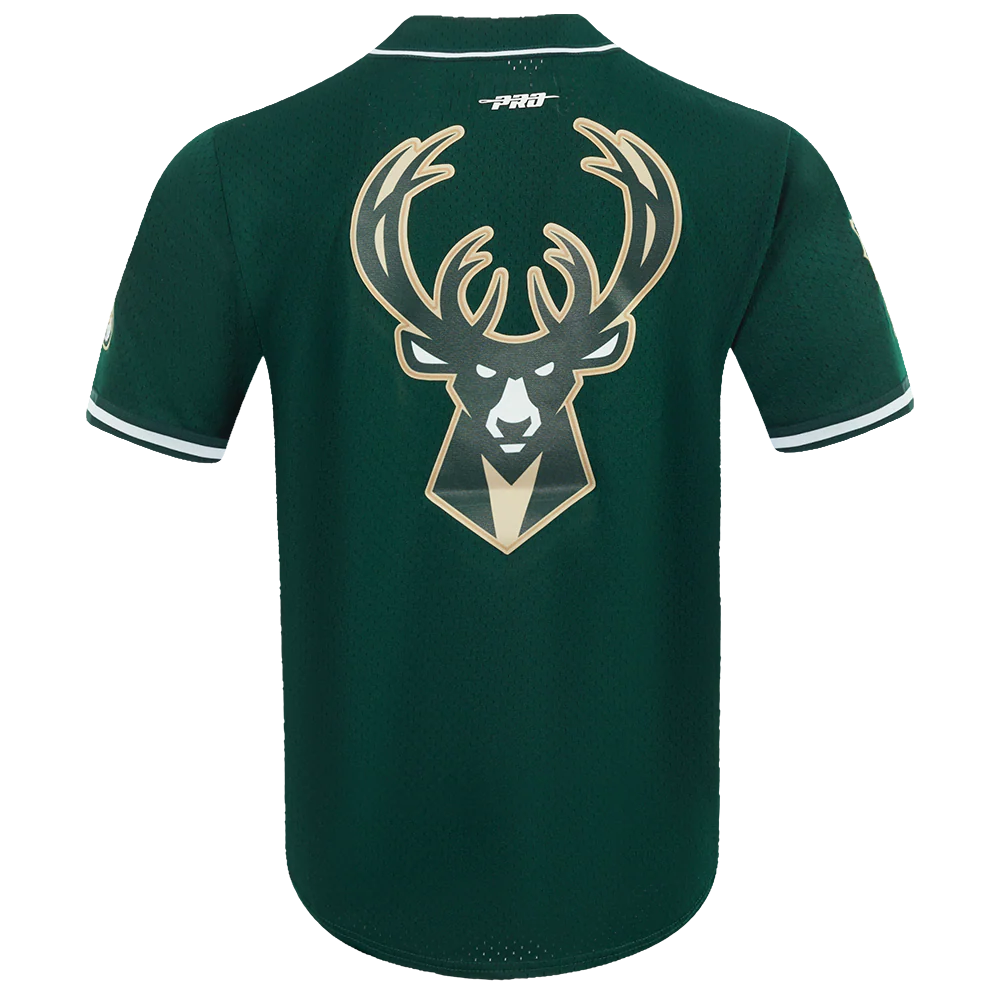 NBA MILWAUKEE BUCKS CLASSIC MEN'S MESH BUTTON DOWN JERSEY