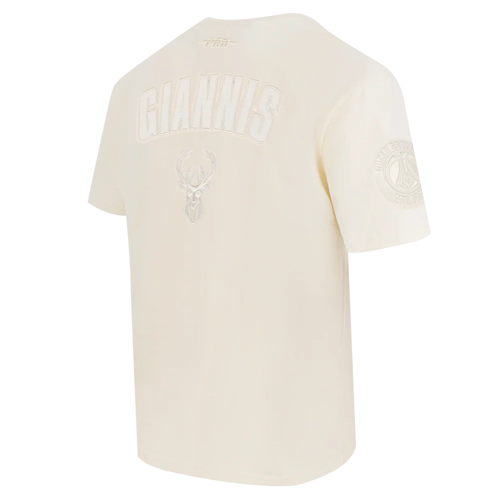 NBA MILWAUKEE BUCKS GIANNIS ANTETOKOUNMPO #34 NEUTRAL PNN MEN'S CJ DROP SHOULDER TEE