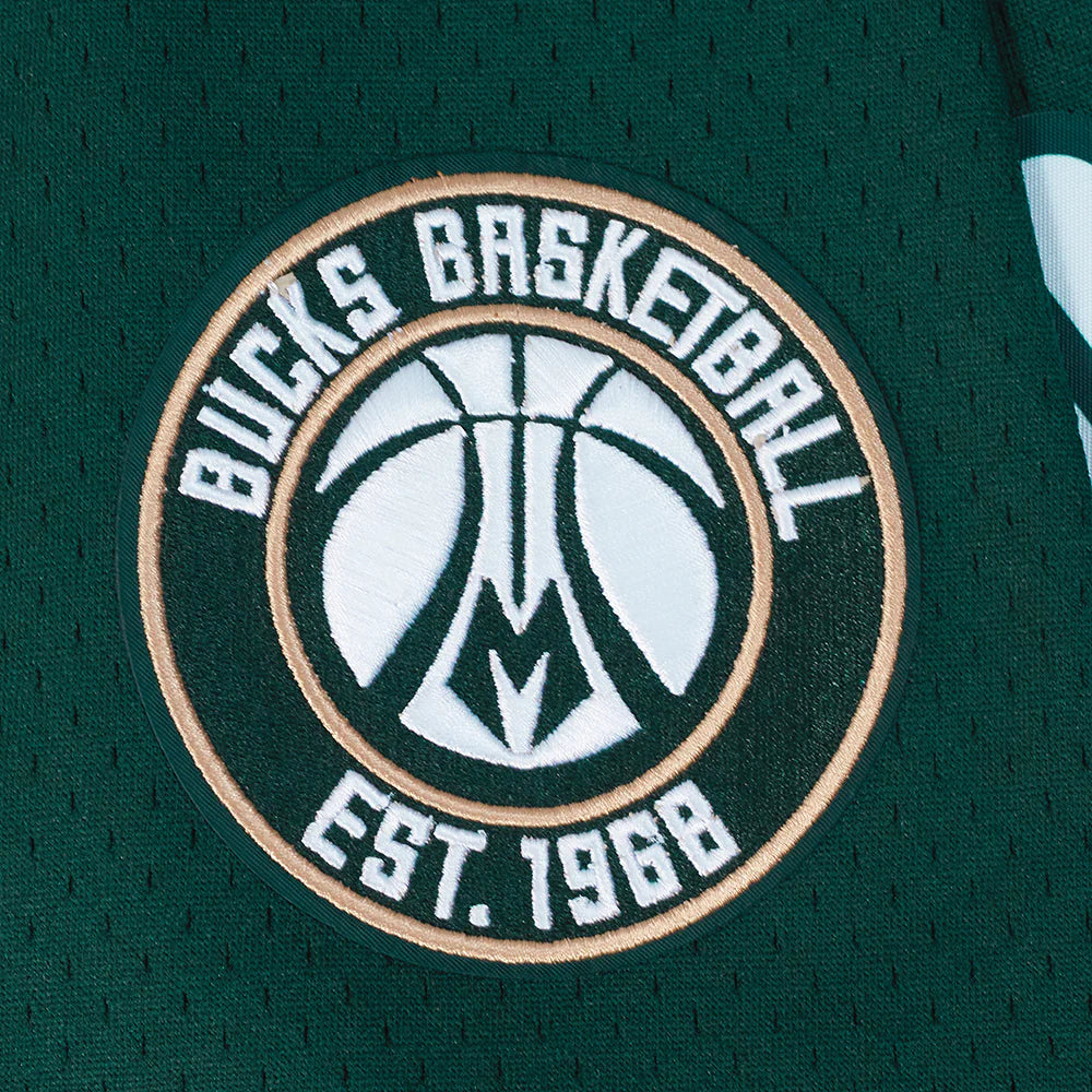 NBA MILWAUKEE BUCKS GIANNIS ANTETOKOUNMPO #34 CLASSIC MESH PNN MEN'S MESH BUTTON DOWN SHIRT