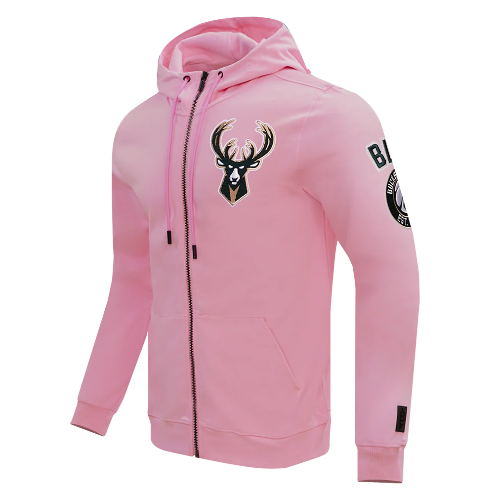 NBA MILWAUKEE BUCKS CLASSIC CHENILLE MEN'S FULL ZIP PULLOVER HOODIE