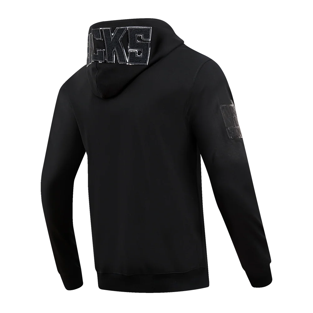 NBA MILWAUKEE BUCKS TRIPLE BLACK LOGO MEN'S PULLOVER HOODIE