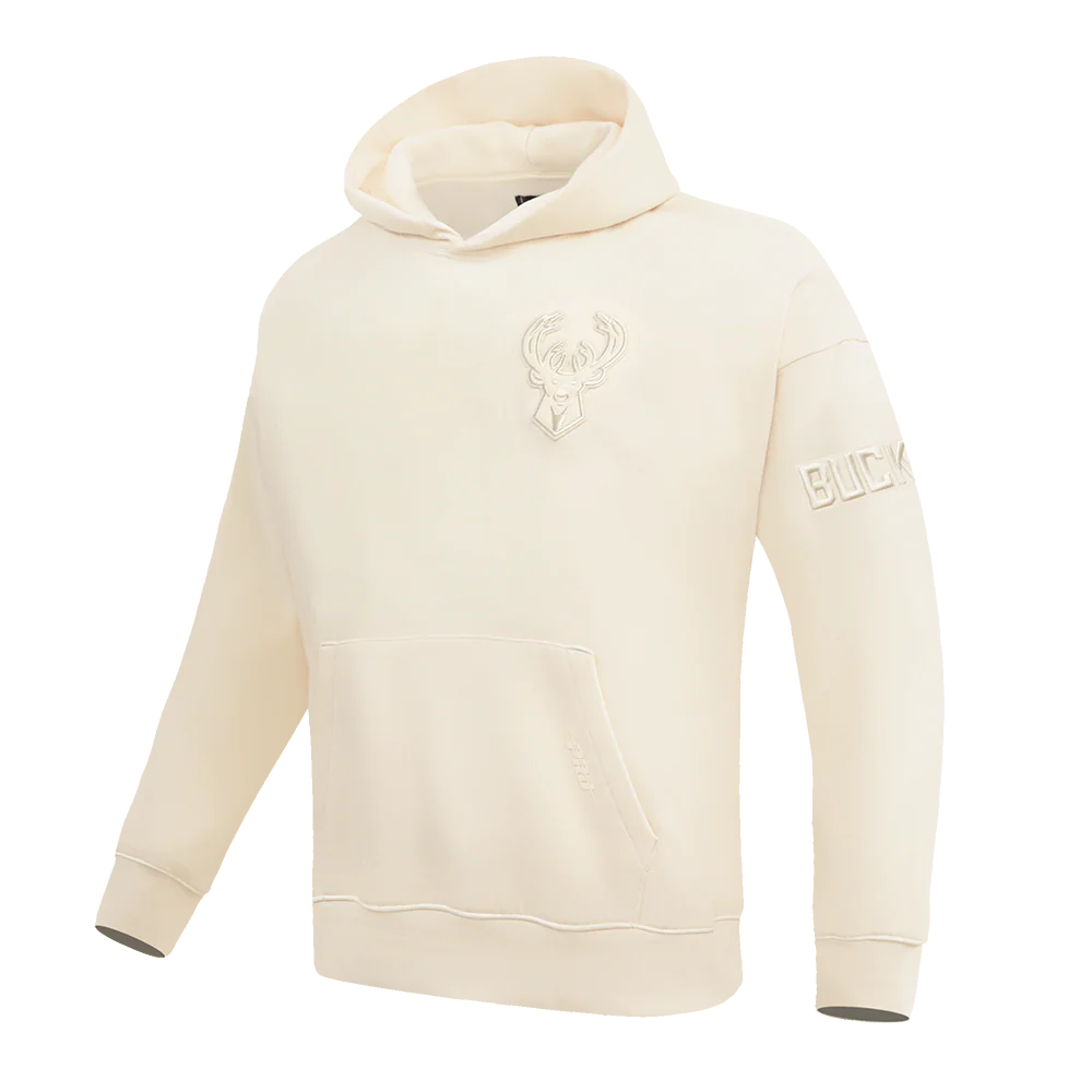NBA MILWAUKEE BUCKS NEUTRAL DROP SHOULDER MEN'S PULLOVER HOODIE