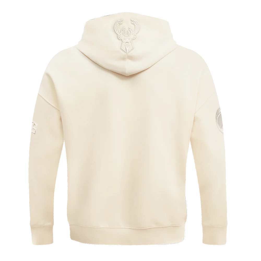 NBA MILWAUKEE BUCKS NEUTRAL DROP SHOULDER MEN'S PULLOVER HOODIE