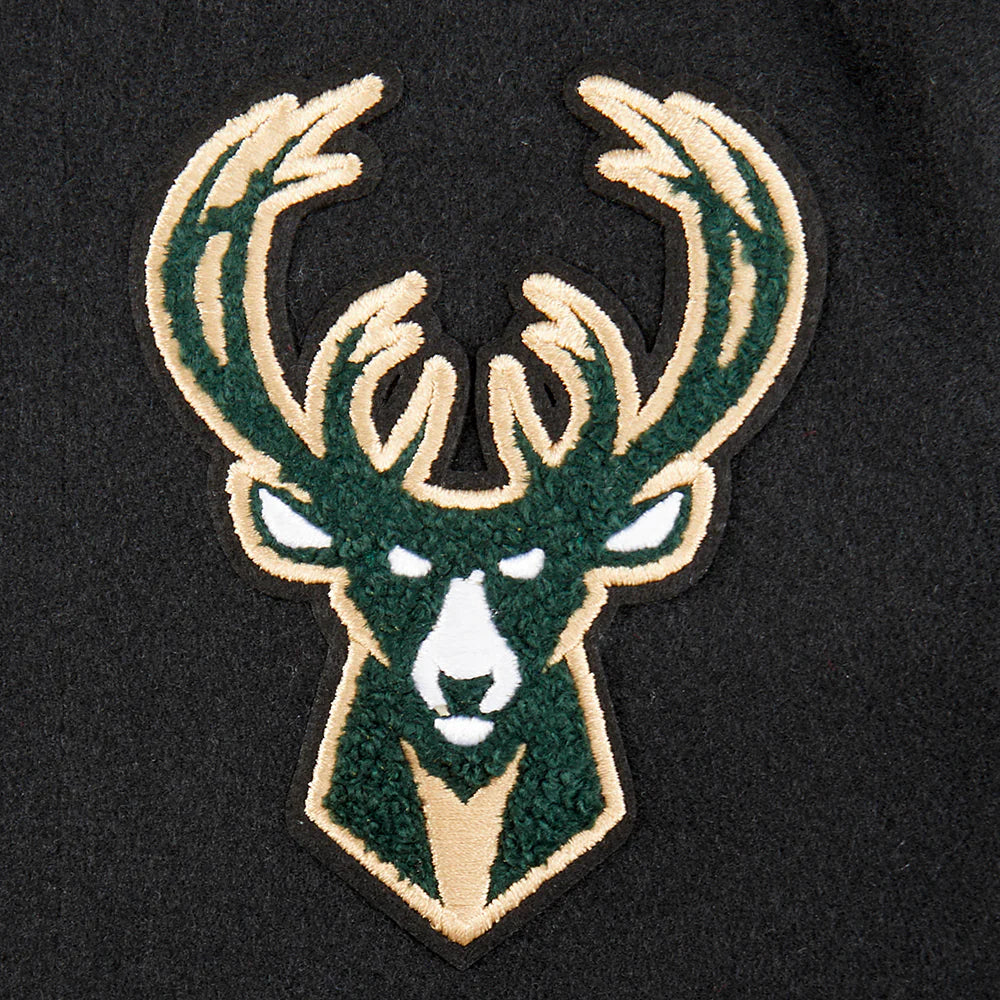 NBA MILWAUKEE BUCKS RETRO CLASSIC LITTLE BOYS RIB WOOL VARSITY JACKET