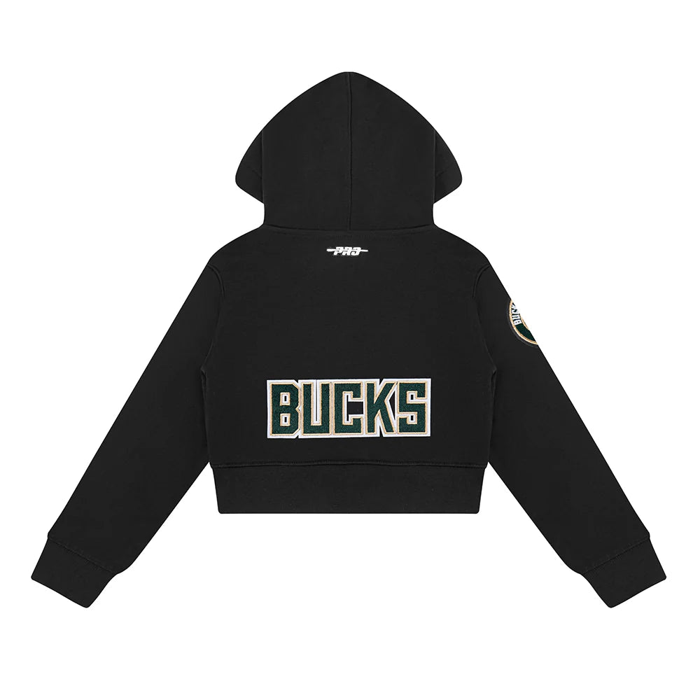 NBA MILWAUKEE BUCKS CLASSIC LITTLE GIRLS FLEECE FULL ZIP HOODIE