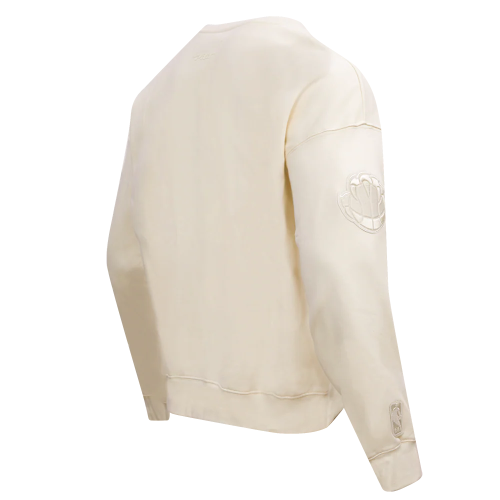 NBA MEMPHIS GRIZZLIES NEUTRAL DROP SHOULDER FLEECE CREWNECK