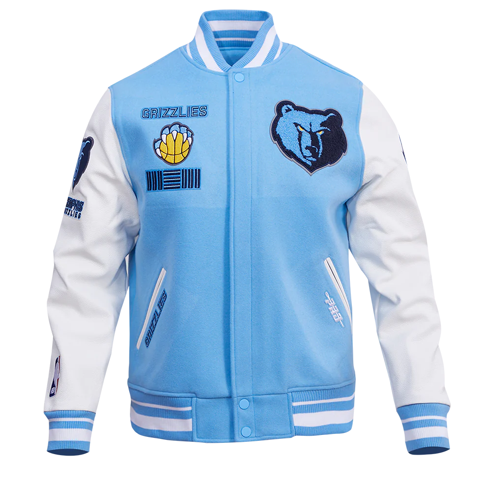 NBA MEMPHIS GRIZZLIES RETRO CLASSIC MEN'S RIB WOOL VARSITY JACKET