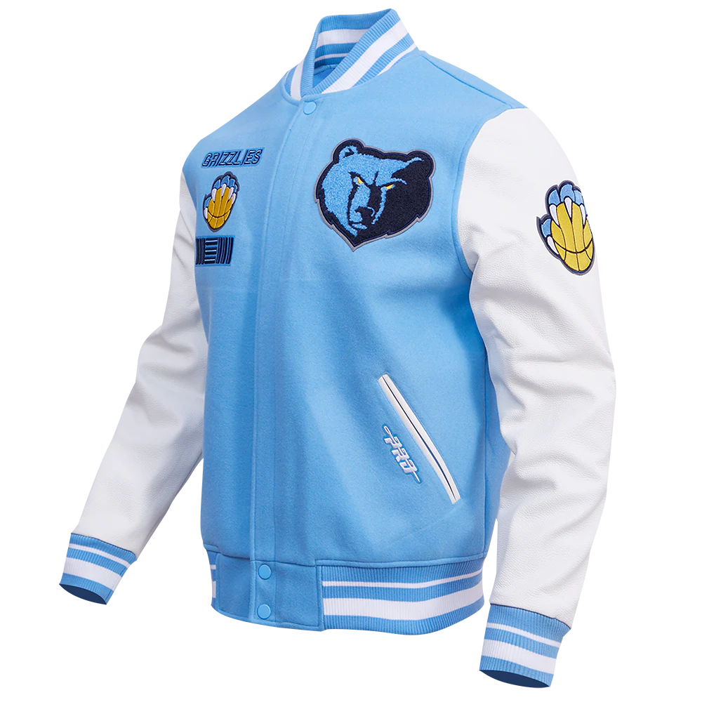 NBA MEMPHIS GRIZZLIES RETRO CLASSIC MEN'S RIB WOOL VARSITY JACKET