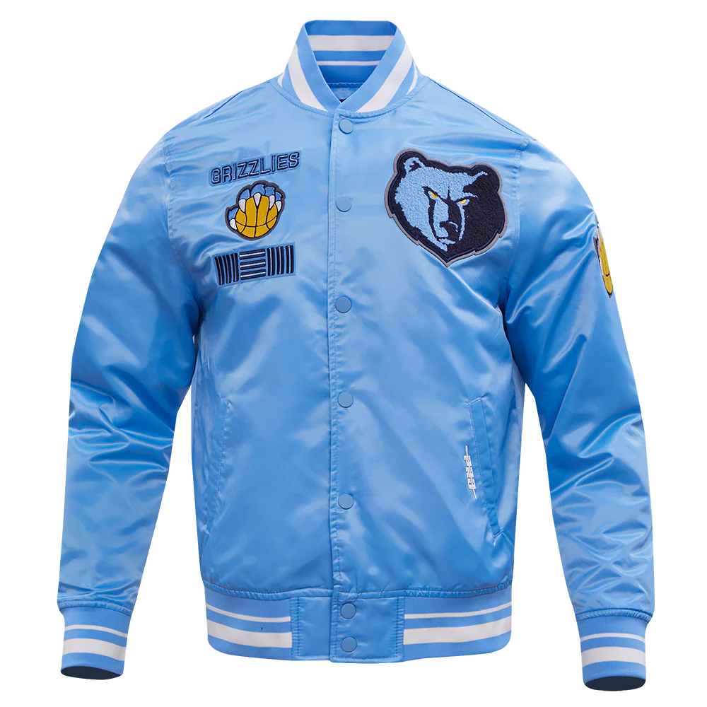 NBA MEMPHIS GRIZZLIES RETRO CLASSIC MEN'S RIB SATIN JACKET