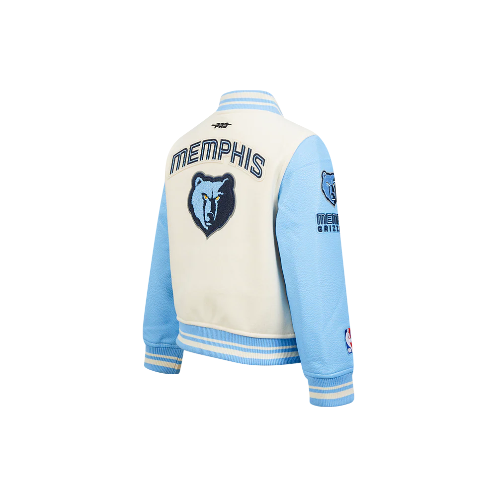 NBA MEMPHIS GRIZZLIES RETRO CLASSIC LITTLE BOYS RIB WOOL VARSITY JACKET
