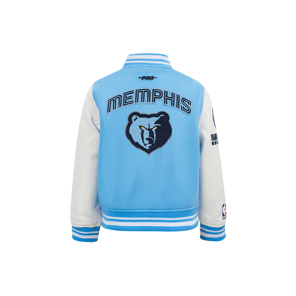 NBA MEMPHIS GRIZZLIES RETRO CLASSIC LITTLE BOYS RIB WOOL VARSITY JACKET