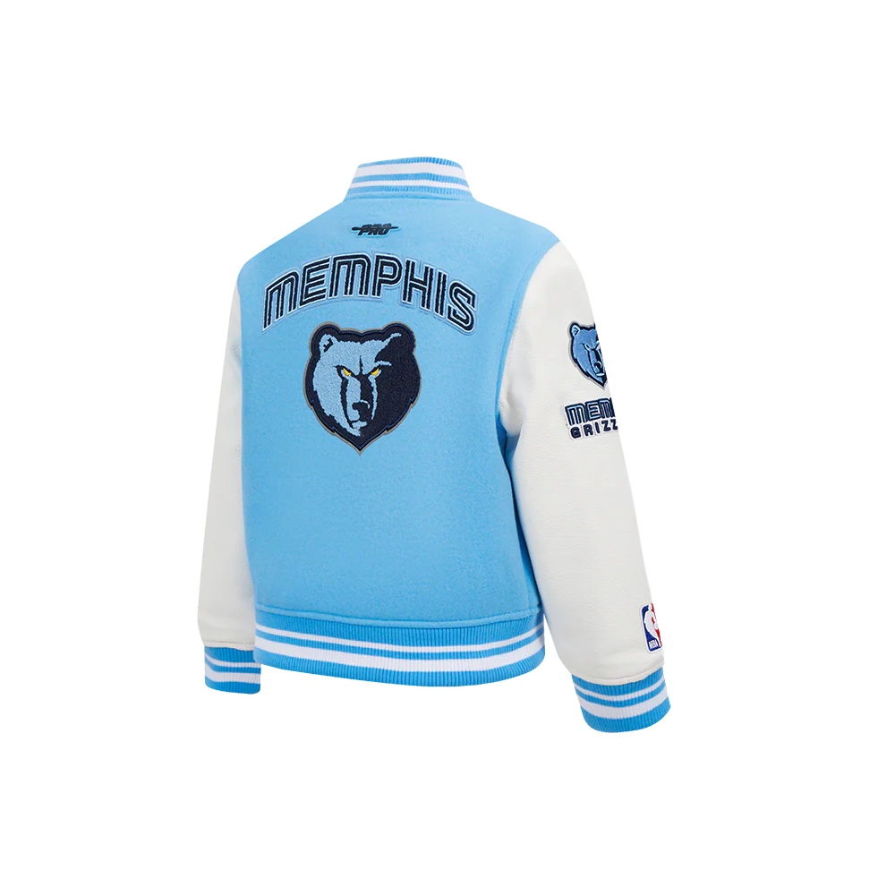 NBA MEMPHIS GRIZZLIES RETRO CLASSIC LITTLE BOYS RIB WOOL VARSITY JACKET