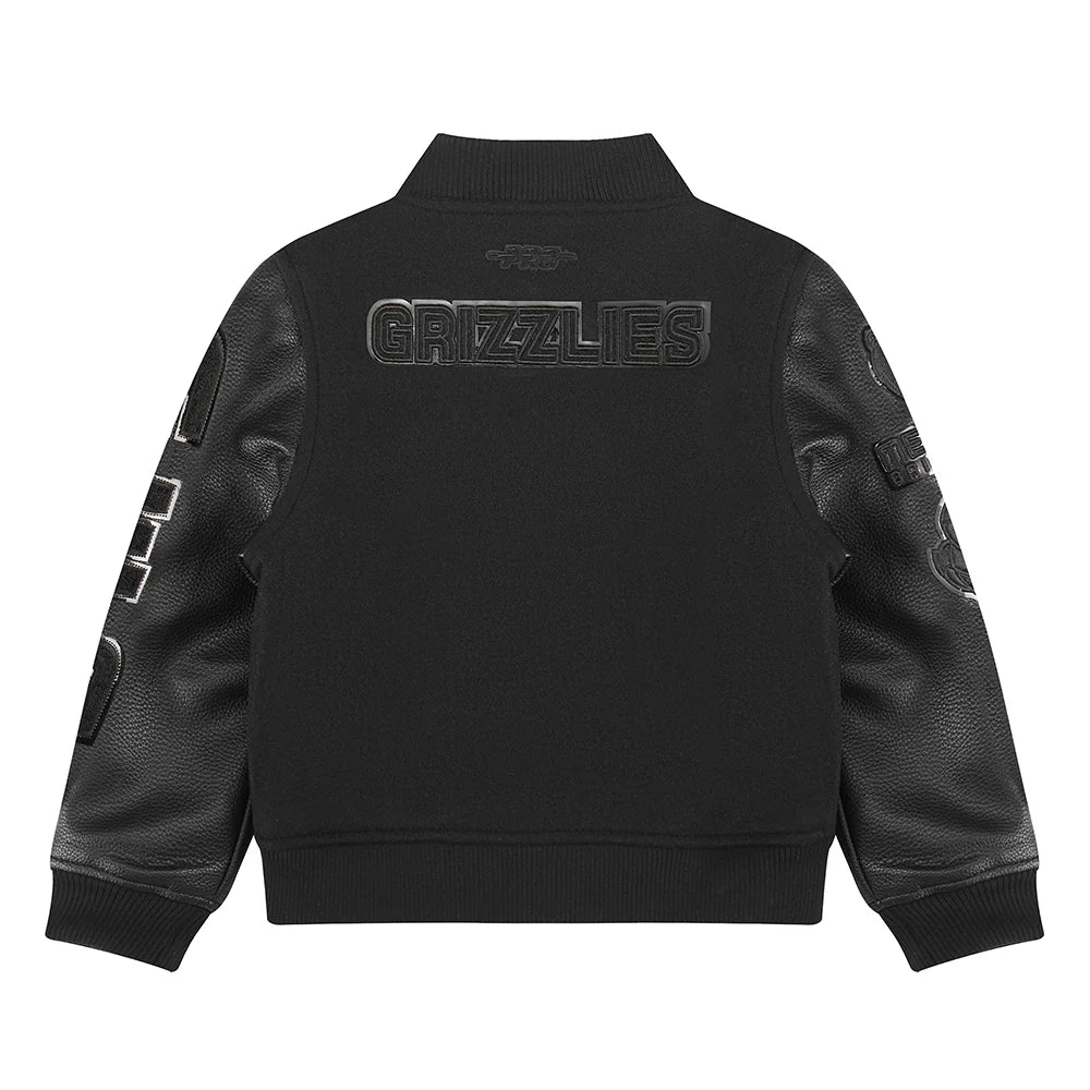 NBA MEMPHIS GRIZZLIES TRIPLE BLACK TODDLER BOYS WOOL VARSITY JACKET