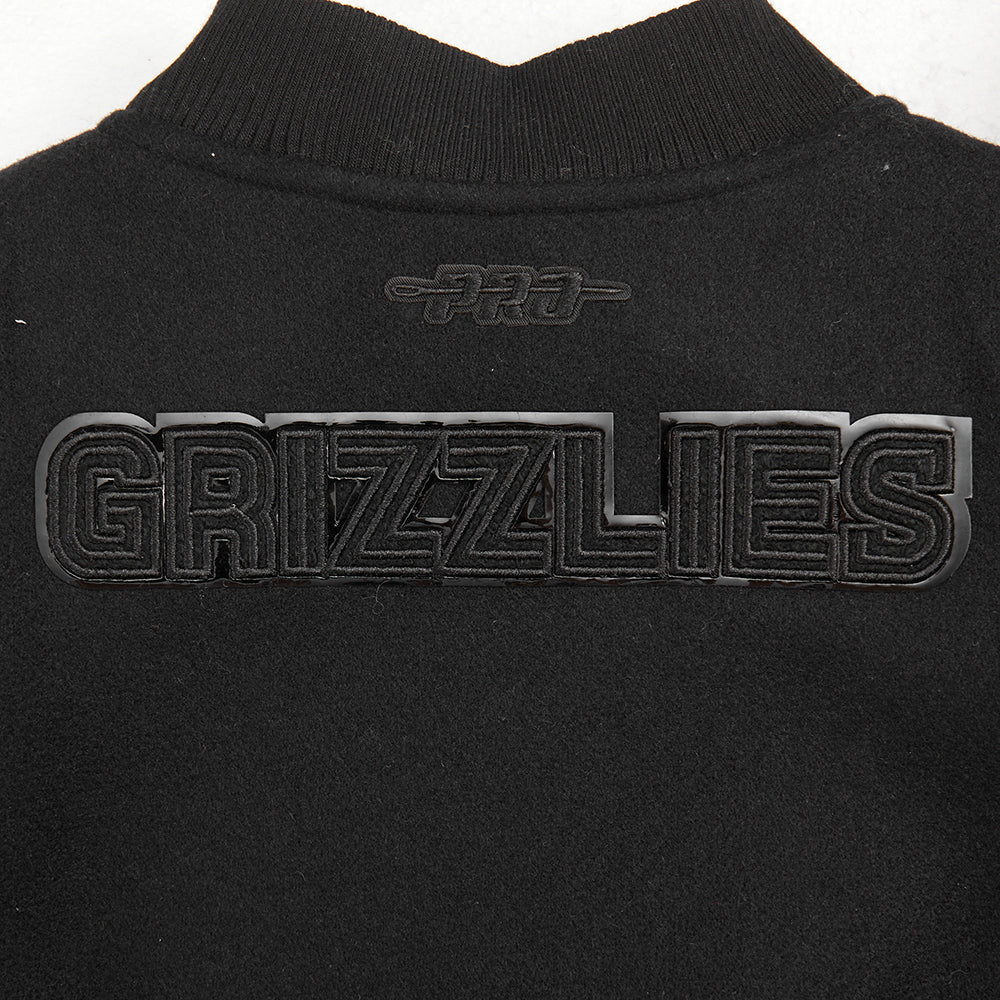 NBA MEMPHIS GRIZZLIES TRIPLE BLACK TODDLER BOYS WOOL VARSITY JACKET