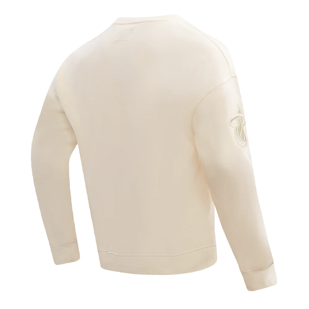 NBA MIAMI HEAT NEUTRAL DROP SHOULDER FLEECE CREWNECK