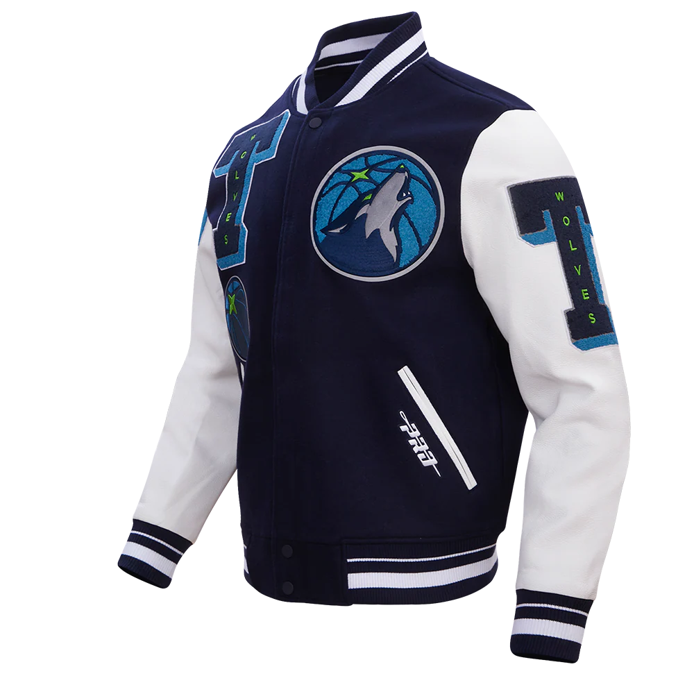 NBA MINNESOTA TIMBERWOLVES MASHUP MEN'S RIB WOOL VARSITY JACKET