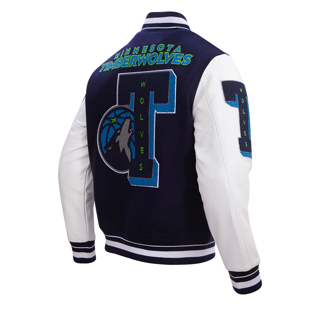 NBA MINNESOTA TIMBERWOLVES MASHUP MEN'S RIB WOOL VARSITY JACKET