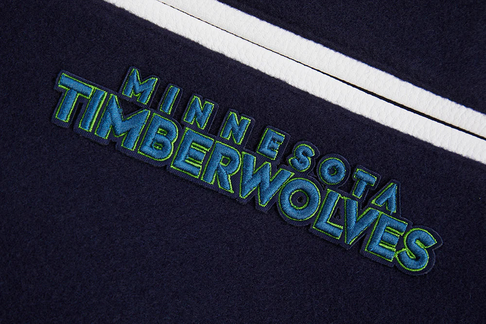 NBA MINNESOTA TIMBERWOLVES MASHUP MEN'S RIB WOOL VARSITY JACKET