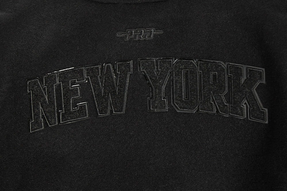 NBA NEW YORK KNICKS TRIPLE BLACK BIG BOYS WOOL VARSITY JACKET