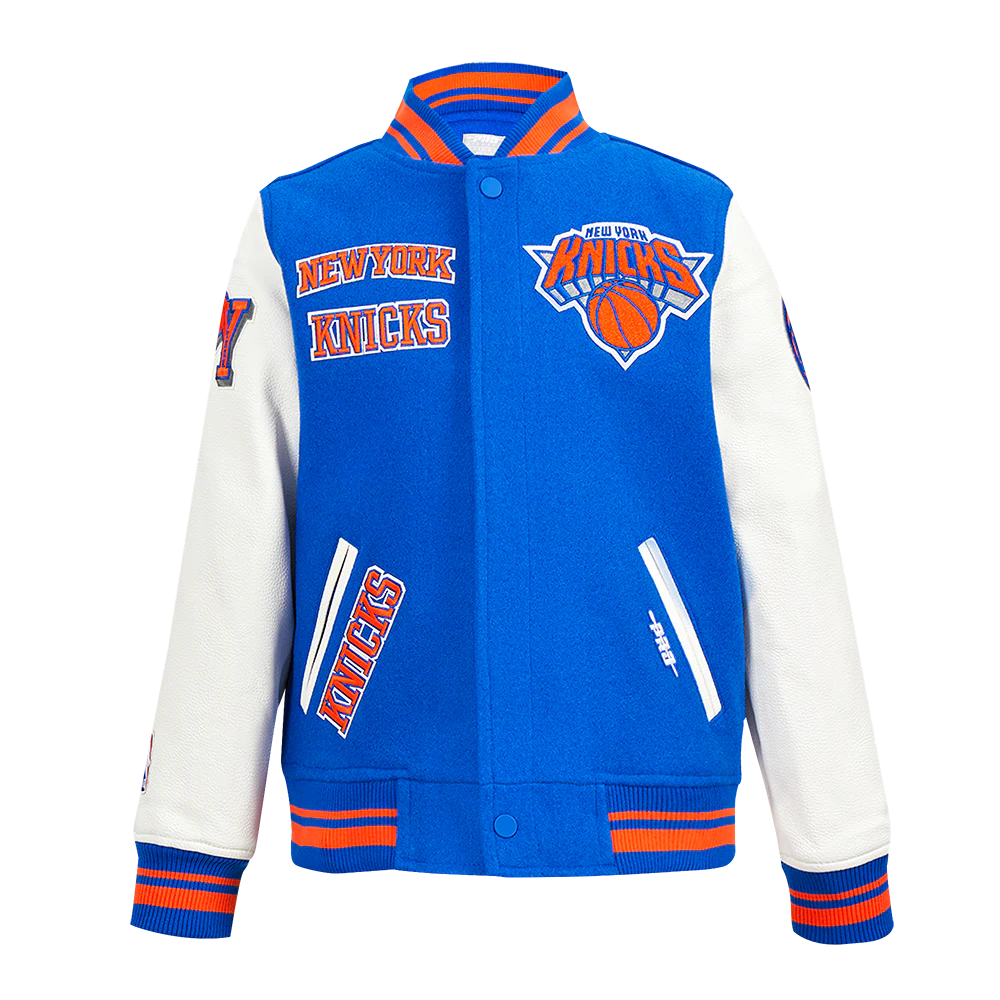 NBA NEW YORK KNICKS RETRO CLASSIC BIG BOYS RIB WOOL VARSITY JACKET