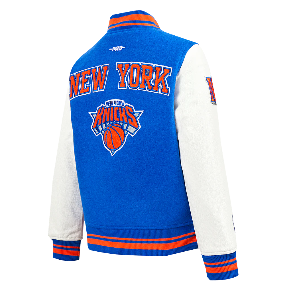 NBA NEW YORK KNICKS RETRO CLASSIC BIG BOYS RIB WOOL VARSITY JACKET