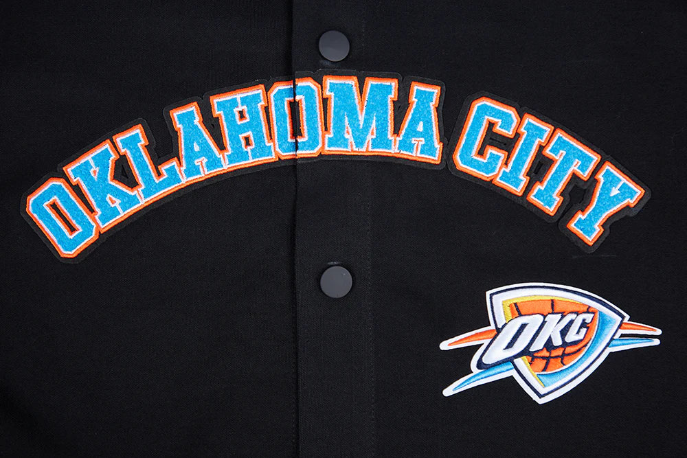 NBA OKLAHOMA CITY THUNDER CLASSIC MEN'S PRO SS DOUBLE KNIT JACKET