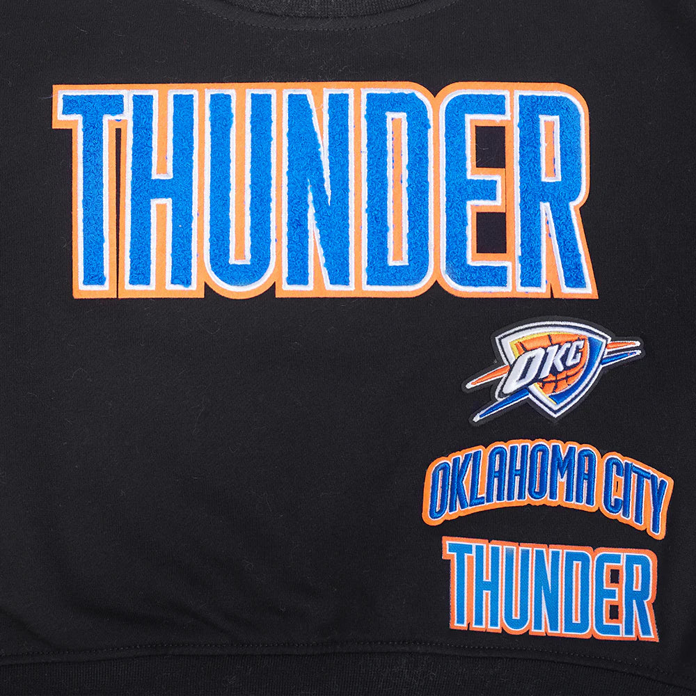 NBA OKLAHOMA CITY THUNDER RETRO CLASSIC BIG GIRLS RIB FLEECE CREWNECK