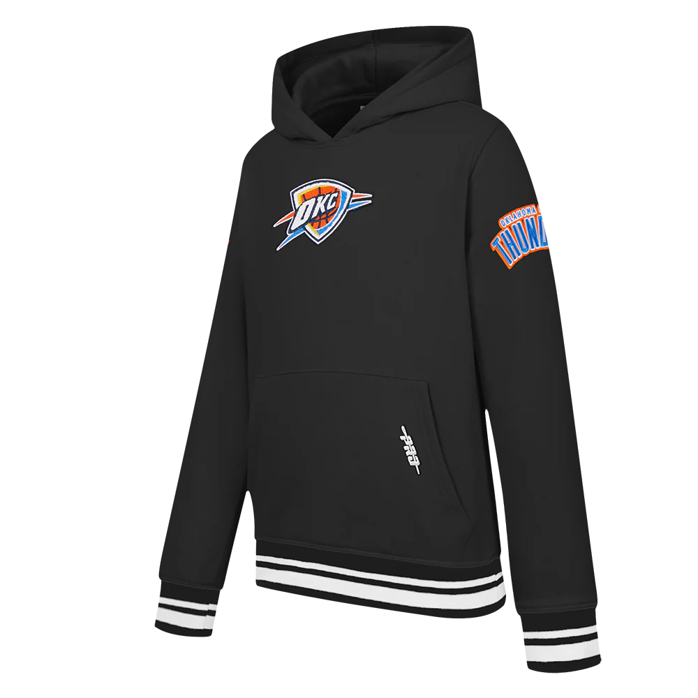NBA OKLAHOMA CITY THUNDER RETRO CLASSIC LITTLE BOYS RIB FLEECE PULLOVER HOODIE