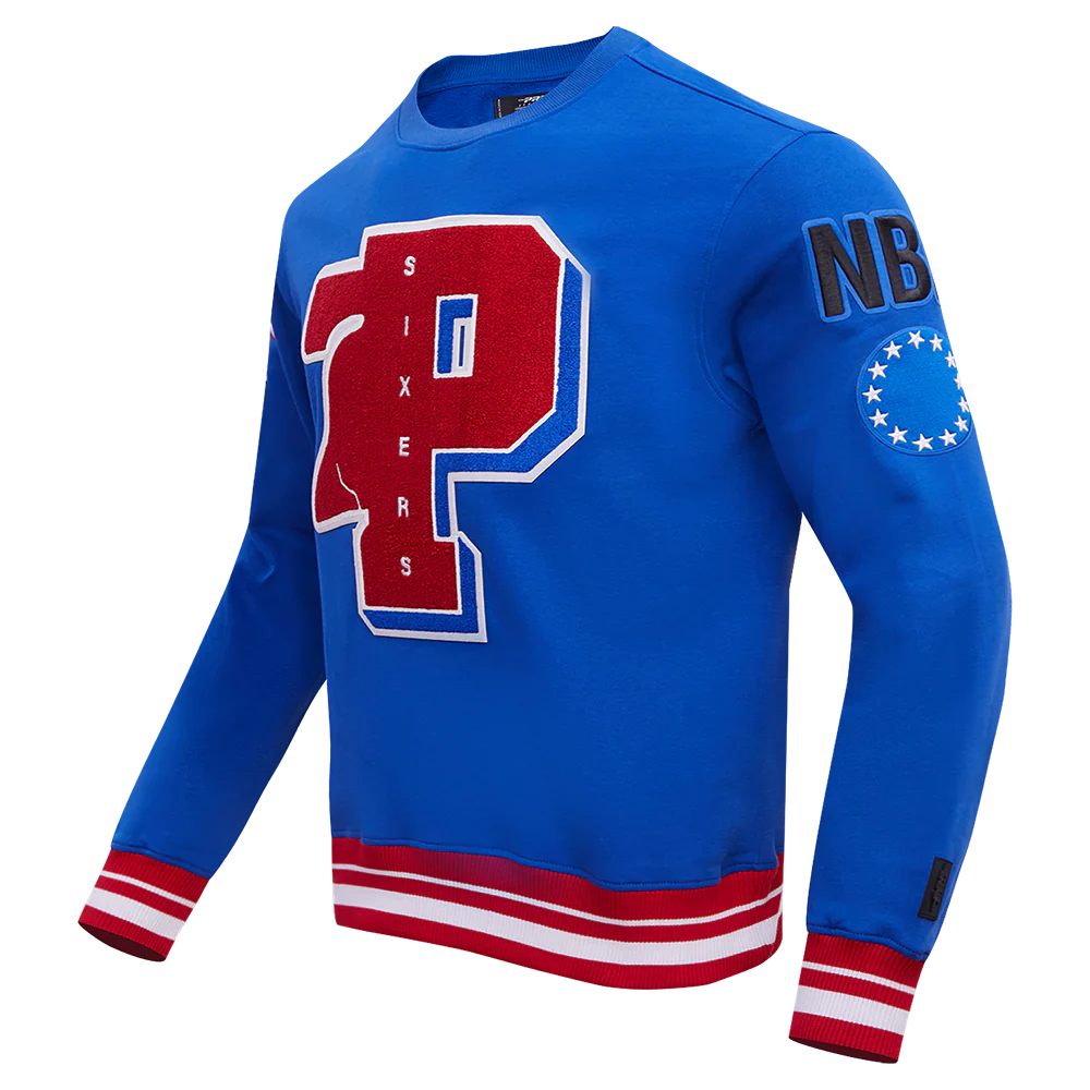 NBA PHILADELPHIA 76ERS MASHUP MEN'S RIB CREWNECK
