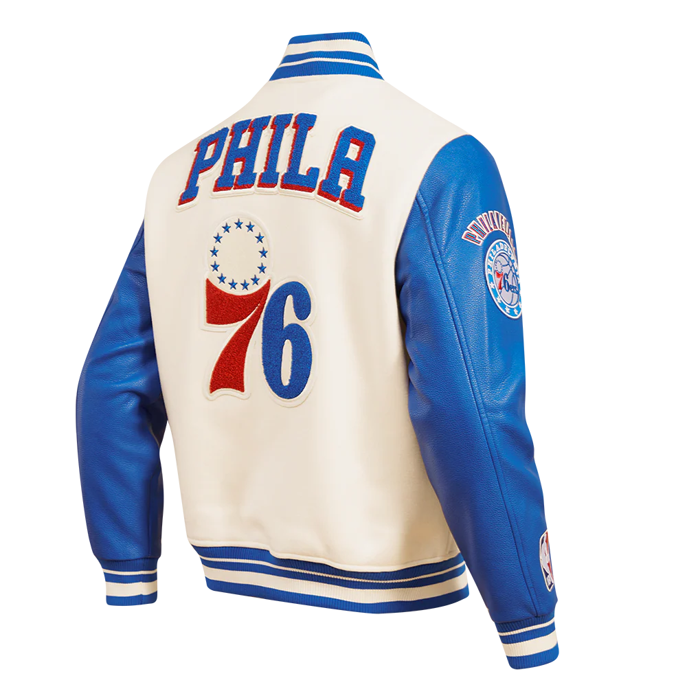 NBA PHILADELPHIA 76ERS RETRO CLASSIC MEN'S RIB WOOL VARSITY JACKET